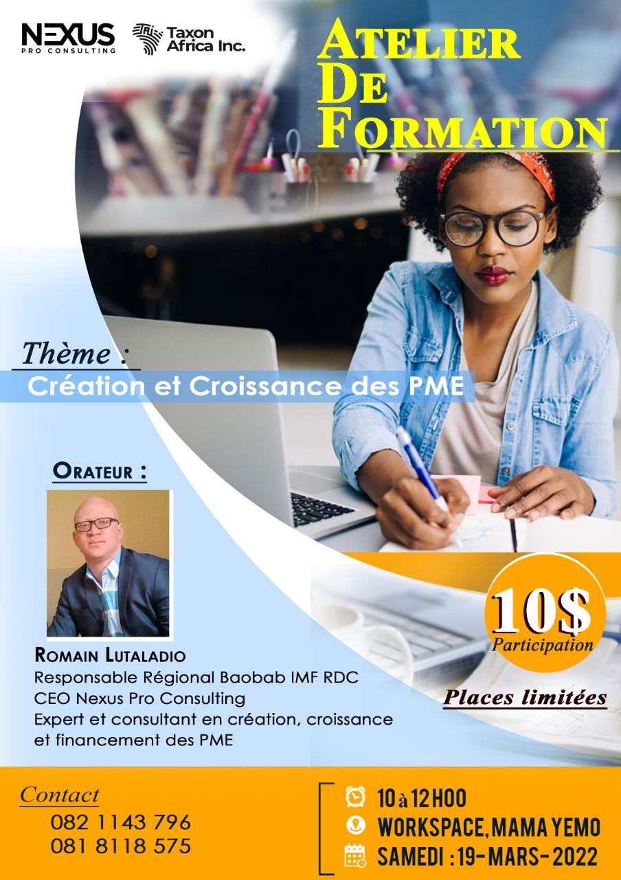 Atelier de formation creation et croissance des pme